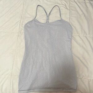 Lululemon Power Y tank *Luon-tonka grey and white tank top size 6 (M)